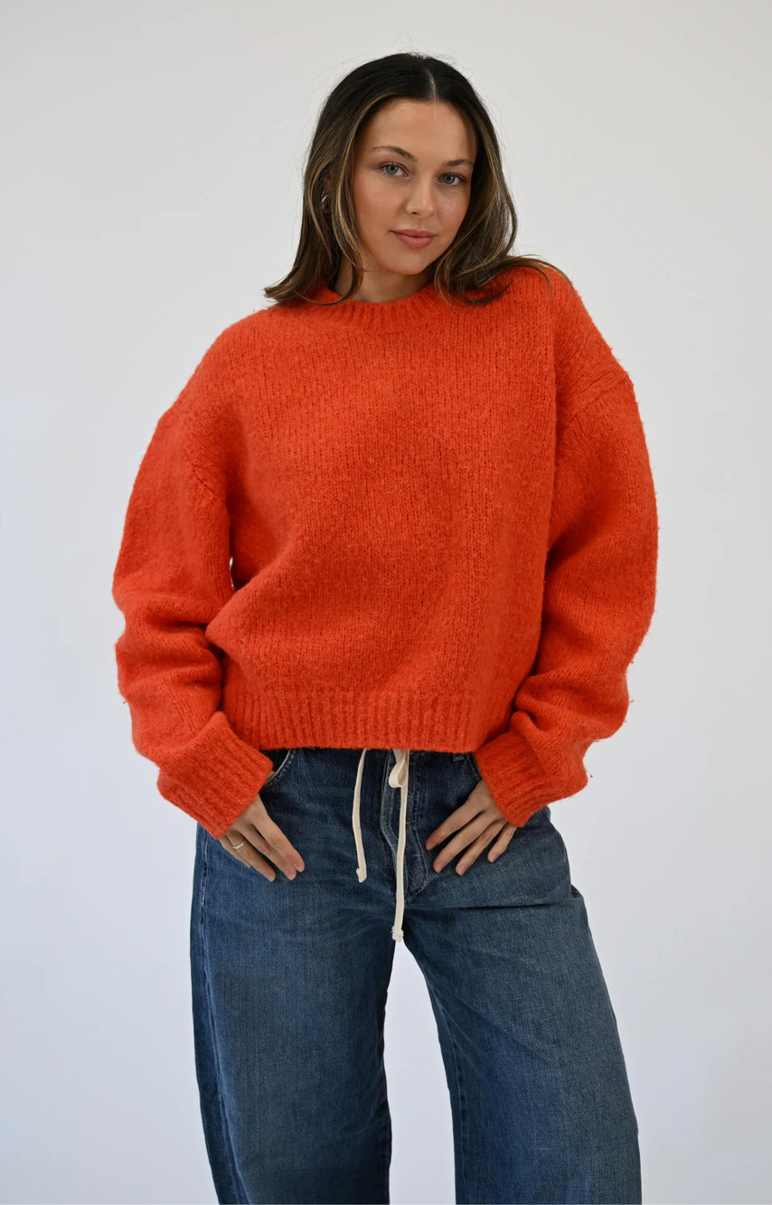 Acne Studios "Shira" Alpaca Sweater in Fire Orange